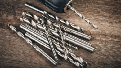 A selection of professional-grade drill bits in various bit types.