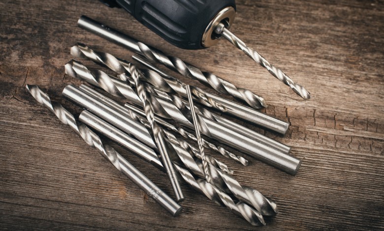 A selection of professional-grade drill bits in various bit types.